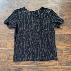 vintage sparkles 90s print top new years size S